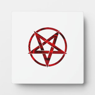 Roter Teufel-Pentagramm Fotoplatte