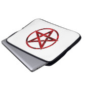 Roter Teufel-Pentagramm Laptopschutzhülle (Vorne Knopf)
