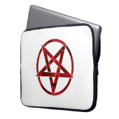 Roter Teufel-Pentagramm Laptopschutzhülle (Vorderseite Links)