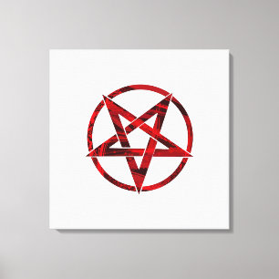 Roter Teufel-Pentagramm Leinwanddruck