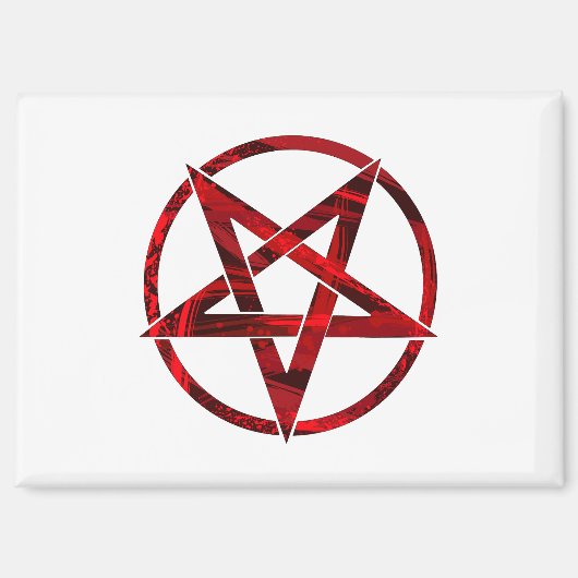 Roter Teufel-Pentagramm Magnet (Vorderseite)