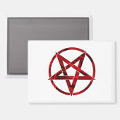 Roter Teufel-Pentagramm Magnet (Vorderseite/Rückseite)