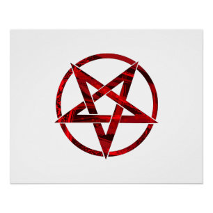 Roter Teufel-Pentagramm Poster