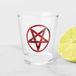 Roter Teufel-Pentagramm Schnapsglas