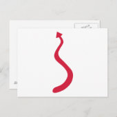 Roter Teufel Schwanz Postkarte (Vorne/Hinten)