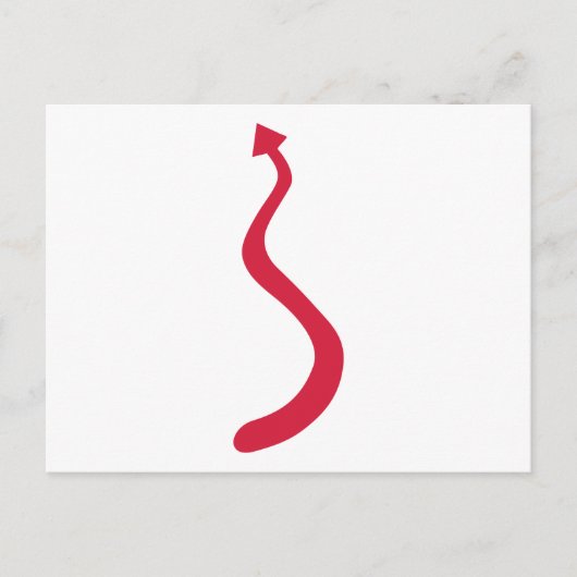Roter Teufel Schwanz Postkarte (Vorderseite)