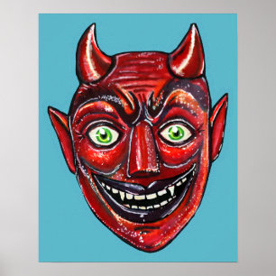 Roter Teufel Vintage Halloween  Poster