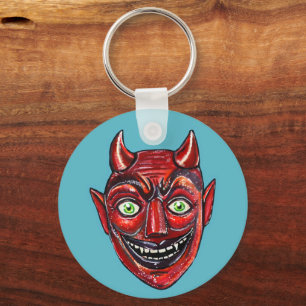 Roter Teufel Vintage Halloween  Schlüsselanhänger