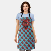 Roter Teufel Vintage Halloween Schürze (Getragen)