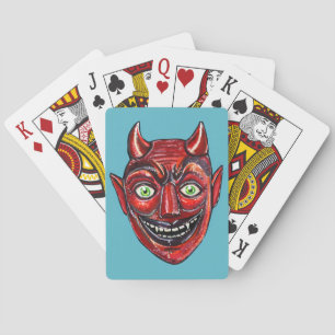 Roter Teufel Vintage Halloween  Spielkarten
