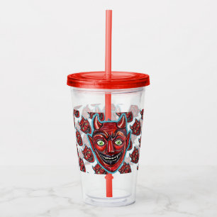 Roter Teufel Vintage Halloweenies Acryltrinkbecher