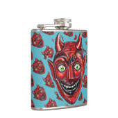 Roter Teufel Vintage Halloweenies Flachmann (Rechts)