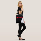 Roter Text Tasche (Am Model)