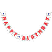 ROTER TEXT, WEISSES BKGD, BLUE STARTEN ☆ GLÜCKLICH WIMPELKETTE (Alle)