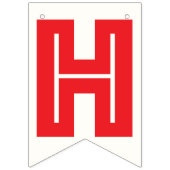 ROTER TEXT, WEISSES BKGD, BLUE STARTEN ☆ GLÜCKLICH WIMPELKETTE (Zweite Fahne)