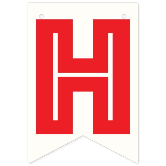 ROTER TEXT, WEISSES BKGD, BLUE STARTEN ☆ GLÜCKLICH WIMPELKETTE (Zweite Fahne)