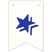 ROTER TEXT, WEISSES BKGD, BLUE STARTEN ☆ GLÜCKLICH WIMPELKETTE (Erste Fahne)