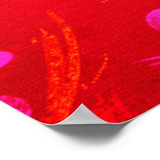 Roter Texturhintergrund mit Schnürsenkeln und Form Poster (Ecke)