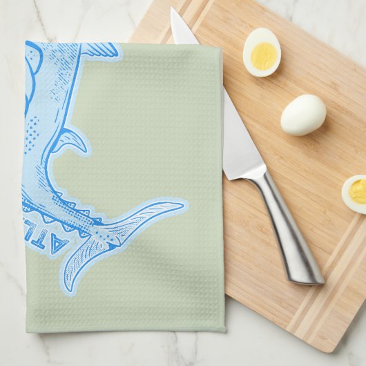 Roter Thun Geschirrtuch (Viertel Falte)