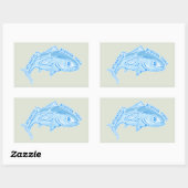 Roter Thun Rechteckiger Aufkleber (Blatt)