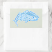 Roter Thun Rechteckiger Aufkleber (Tasche)