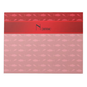 Roter Thunfisch mit Personalisierter Bezeichnung Notizblock