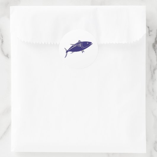 Roter Thunfisch Runder Aufkleber (Tasche)