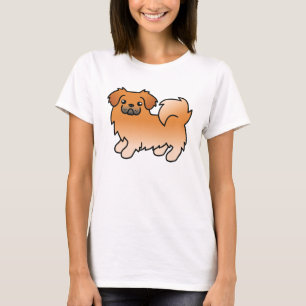 Roter Tibet-Spaniel-Cartoon-Hund T-Shirt