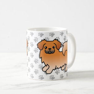 Roter Tibet-Spaniel Süßer Cartoon-Hund Kaffeetasse