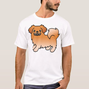 Roter Tibet-Spaniel Süßer Cartoon-Hund T-Shirt