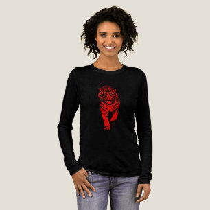 Roter Tiger Illustration – Kühne grafische Tierkun Tri-Blend Shirt