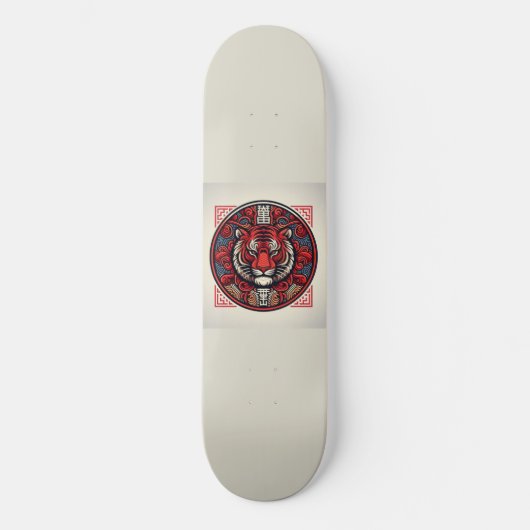 Roter Tiger-Platz Skateboard (Vorderseite)