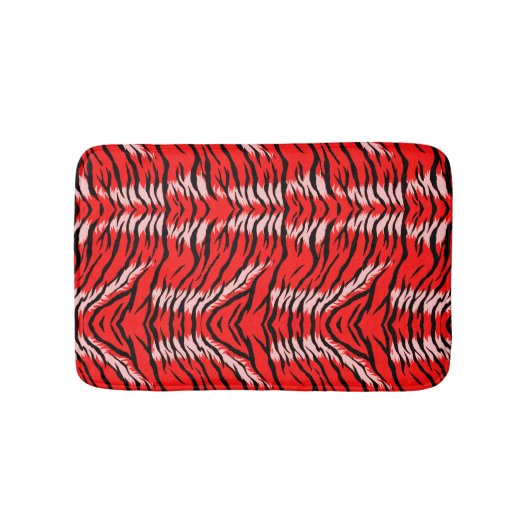 Roter Tiger-Tierhaut-Muster-Design Badematte (Vorderseite)