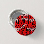 Roter Tiger-Tierhaut-Muster-Design Button (Vorne & Hinten)