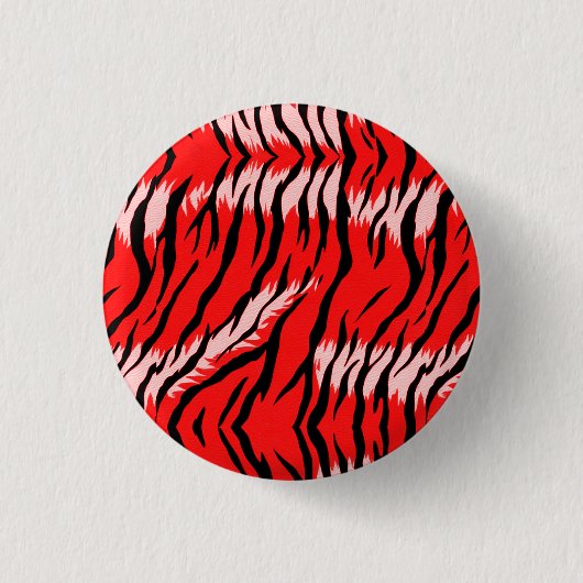 Roter Tiger-Tierhaut-Muster-Design Button (Vorderseite)