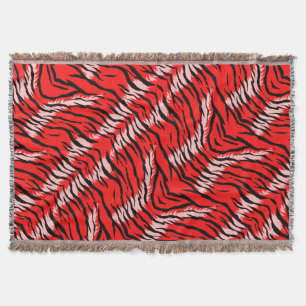 Roter Tiger-Tierhaut-Muster-Design Decke