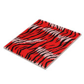 Roter Tiger-Tierhaut-Muster-Design Fliese (Seite)