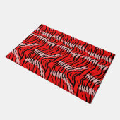 Roter Tiger-Tierhaut-Muster-Design Fußmatte (Schrägansicht)