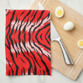 Roter Tiger-Tierhaut-Muster-Design Geschirrtuch (Viertel Falte)