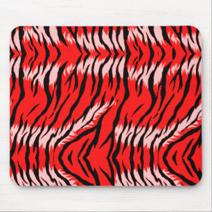 Roter Tiger-Tierhaut-Muster-Design Mousepad