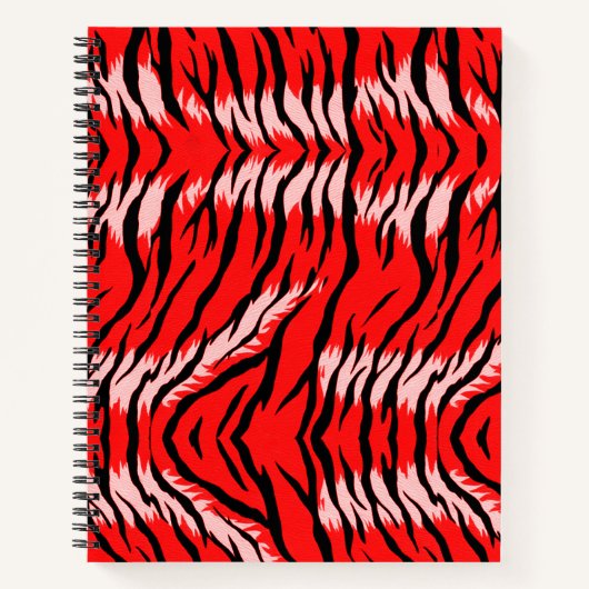 Roter Tiger-Tierhaut-Muster-Design Notizblock (Vorderseite)