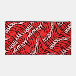 Roter Tiger-Tierhaut-Muster-Design Schreibtischunterlage