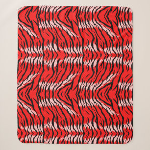 Roter Tiger-Tierhaut-Muster-Design Sherpadecke