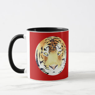Roter Tiger-Wasserfarbe Chinesisches Neujahr 2022 Tasse