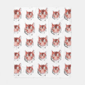 Roter Tiger Wasserfarbe Tierkreiszeichen Fleecedecke (Vorderseite)