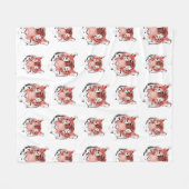 Roter Tiger Wasserfarbe Tierkreiszeichen Fleecedecke (Vorderseite (Horizontal))