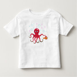 Roter Tintenfisch Kleinkind T-shirt