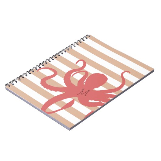 Roter Tintenfisch, moderner Strand, weißer Sand ge Notizblock (Linke Seite)