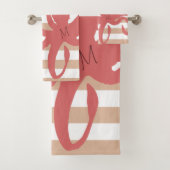 Roter Tintenfisch, moderner weißer Sand Badhandtuch Set (Insitu)