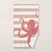 Roter Tintenfisch, moderner weißer Sand Badhandtuch Set (Handtuch)